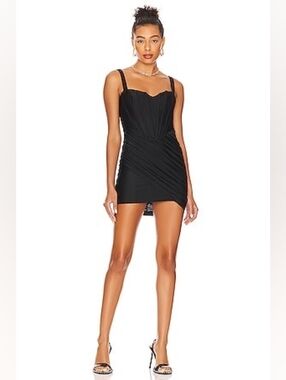 Strap Sweetheart Black Ruched Mini Dress
